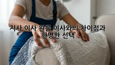 지사 이사: 원룸 이사와의 차이점과 현명한 선택