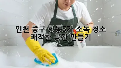 인천 중구 항동5가 소독 청소: 쾌적한 공간 만들기